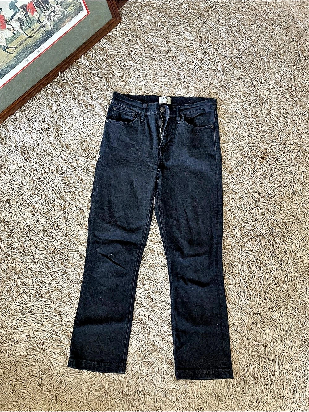 J.Crew Billie Demi-Boot Crop Jean in Black Jeans Waist 26